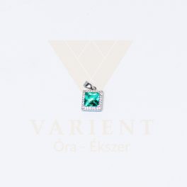 Ezüst  körbe köves Türkiz medál 