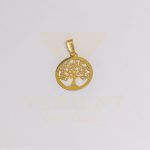 sárga arany életfa medál fehér arannyal - kétoldalú