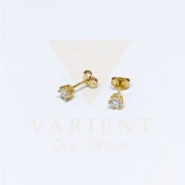 SÁRGA ARANY EGY KÖVES FÜLBEVALÓ KARMOS FOGLALATTAL