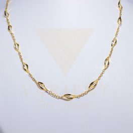 Sárga arany csavart lemezes nyaklánc 
