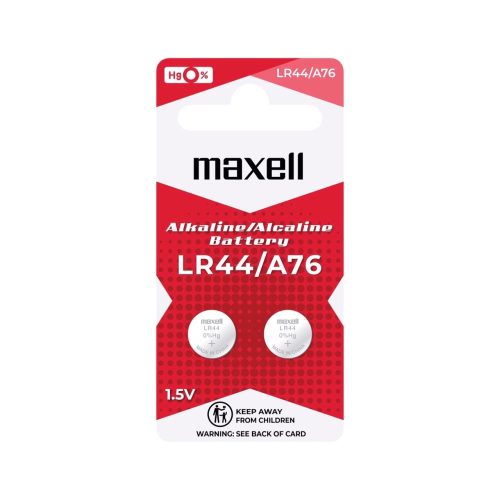 MAXELL LR44 / A76 ALKÁLI GOMBELEM (2DB)